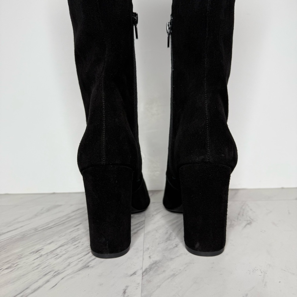 Steve Madden Evey Black Suede Pointy Toe Heeled Tall Boot 7 1/2 M - Picture 4 of 15